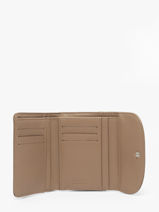 Portefeuille Leder Lancaster Beige paris pm 24-vue-porte